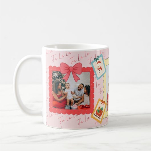 Persoonlijke Cute Kerst Foto Collage Koffiemok (Links)