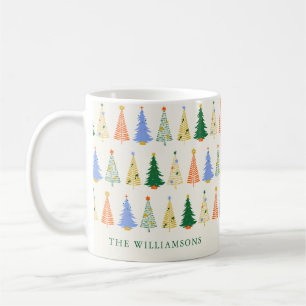 Persoonlijke Cute Kerstbomen Rood Groen Boho Koffiemok