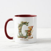 Persoonlijke Cute Kerstfee Whimsical Initiaal Mok (Links)