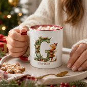 Persoonlijke Cute Kerstfee Whimsical Initiaal Mok