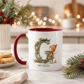 Persoonlijke Cute Kerstfee Whimsical Initiaal Mok