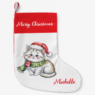 Persoonlijke Cute Kerstmis Kat Vakantie Kleine Kerstsok