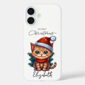 Persoonlijke Cute Kerstmis Kitten Case-Mate iPhone Case (Achterkant)