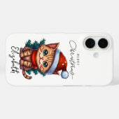 Persoonlijke Cute Kerstmis Kitten Case-Mate iPhone Case (Achterkant (horizontaal))