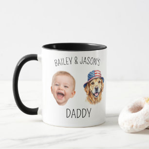 Persoonlijke Cute Kids Baby Face 2 Foto Voor Vader Mok