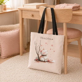 Persoonlijke Cute Kitten met Hartjes Boodschappent Tote Bag