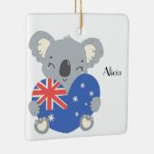 Persoonlijke Cute Koala Australische Kerstmis Keramisch Ornament (Rechts)