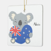 Persoonlijke Cute Koala Australische Kerstmis Keramisch Ornament (Links)