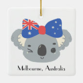 Persoonlijke Cute Koala Australische Kerstmis Keramisch Ornament (Achterkant)