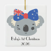 Persoonlijke Cute Koala Baby's 1e Kerstmis Keramisch Ornament (Achterkant)