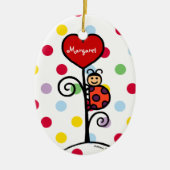 Persoonlijke Cute LadyBug-tekening Keramisch Ornament (Voorkant)