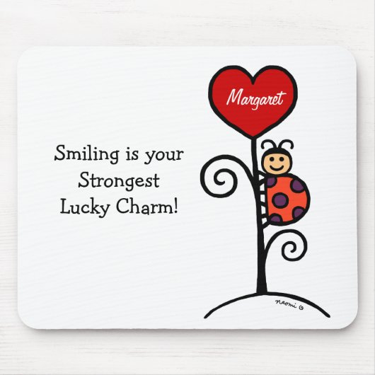 Persoonlijke Cute LadyBug-tekening Muismat (Voorkant)