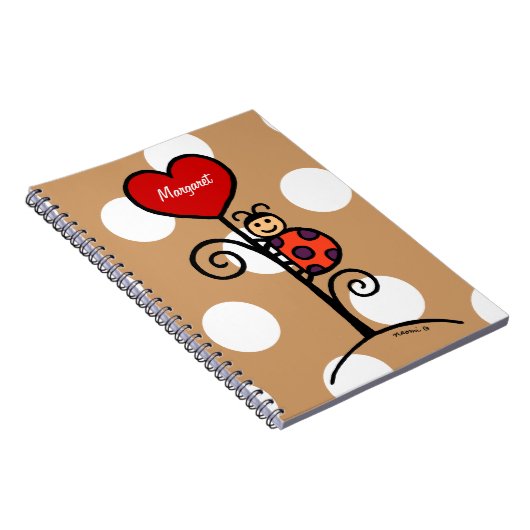Persoonlijke Cute LadyBug-tekening Notitieboek (Rechterzijde)