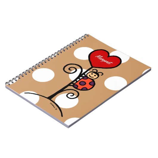 Persoonlijke Cute LadyBug-tekening Notitieboek (Linkerzijde)
