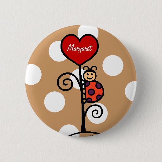 Persoonlijke Cute LadyBug-tekening Ronde Button 5,7 Cm (Voorkant)