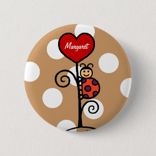 Persoonlijke Cute LadyBug-tekening Ronde Button 5,7 Cm