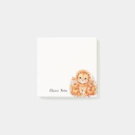 Persoonlijke Cute Leeuw Herfst Pompoen Plaknotitie Post-it® Notes