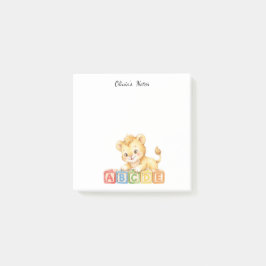 Persoonlijke Cute Leeuwenwelp ABC Blokken Post-Its Post-it® Notes
