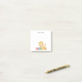 Persoonlijke Cute Leeuwenwelp ABC Blokken Post-Its Post-it® Notes (Op bureau)