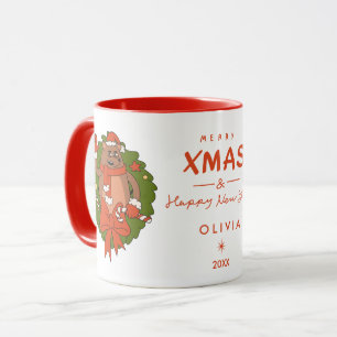 Persoonlijke Cute Luiaard Kerstmug – Op Maat Mok