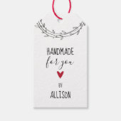 Persoonlijke Cute "Met de Hand Gemaakt Voor Jou" K Cadeaulabel (Voorkant)