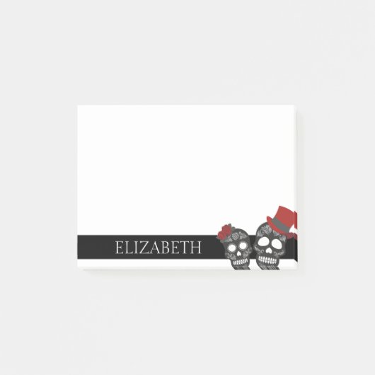 Persoonlijke Cute Mexicaanse Suiker Schedel Hallow Post-it® Notes (Voorkant)