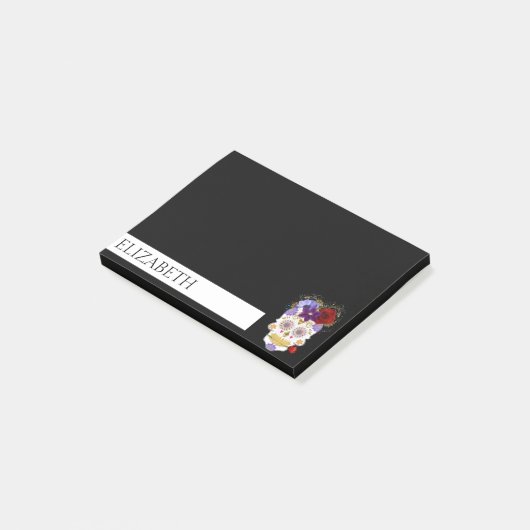 Persoonlijke Cute Mexicaanse Suiker Schedel Hallow Post-it® Notes (Schuin)