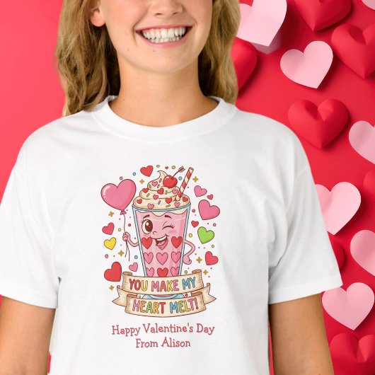 Persoonlijke Cute Milkshake Valentijn T-shirt