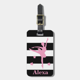 Persoonlijke Cute mooie ballerina strepen Bagagelabel