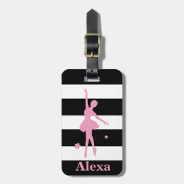 Persoonlijke Cute mooie ballerina strepen Bagagelabel