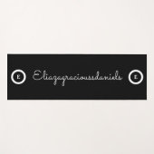 Persoonlijke Cute Naam Script en Calligrafie Zwart Yogamat (Voorkant (horizontaal))