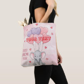 Persoonlijke Cute Olifant Aangepaste Tekst Cadeau Tote Bag (Dichtbij)