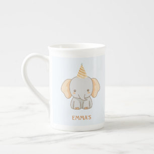 Persoonlijke Cute Olifant Kinderen Naam Porselein Kop