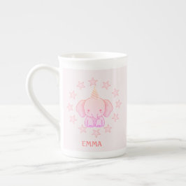 Persoonlijke Cute Olifant Roze Porselein Kop
