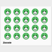 Persoonlijke Cute Panda Beer Monogram Sticker (Vel)