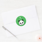 Persoonlijke Cute Panda Beer Monogram Sticker (Envelop)