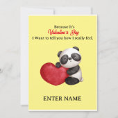 Persoonlijke Cute Panda omdat het Valentijn is Feestdagenkaart (Voorkant)