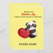 Persoonlijke Cute Panda omdat het Valentijn is Feestdagenkaart (Voorkant / Achterkant)