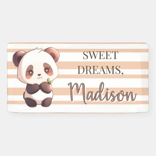 Persoonlijke Cute Panda Slaap Lekker Banner (Horizontaal)