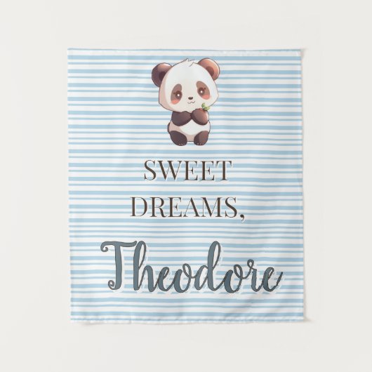 Persoonlijke Cute Panda Sweet Dreams Wandtapijt Wandkleed (Voorkant)