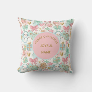 Persoonlijke Cute Pastel Kawaii Kerstmis Op Maat Kussen