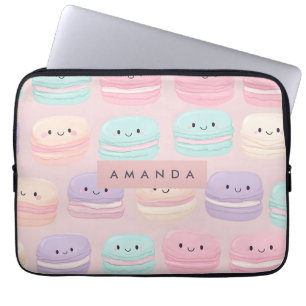 Persoonlijke Cute Pastel Macaron Glimlach Laptop Sleeve