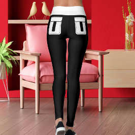 Persoonlijke Cute Pet Kat Naam Zwart Wit Strepen Leggings