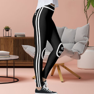 Persoonlijke Cute Pet Mama Zwart Witte Strepen Yog Leggings