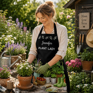 Persoonlijke cute Plant Lady tuin zwart Schort