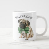 Persoonlijke Cute Pug Grote Koffiekop (Rechts)