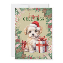 Persoonlijke Cute Puppy Vakantie Plat Kaart