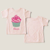 Persoonlijke Cute Roze Cupcake  (Ontwerp Voorkant & Achterkant)