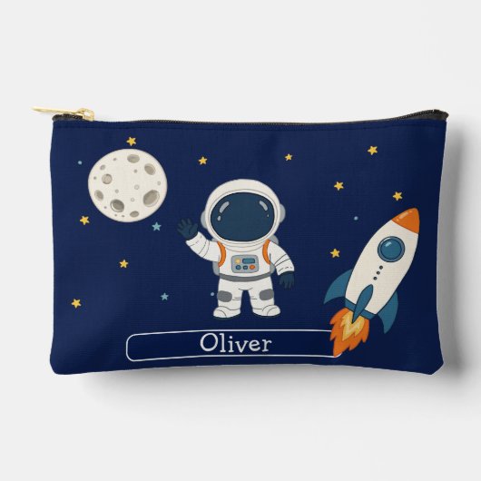 Persoonlijke Cute Ruimtevaarder Maan Ruimte Kinder Etui (Voorkant)