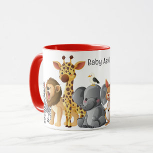 Persoonlijke Cute Safari Dieren Kinderen Naam Mok